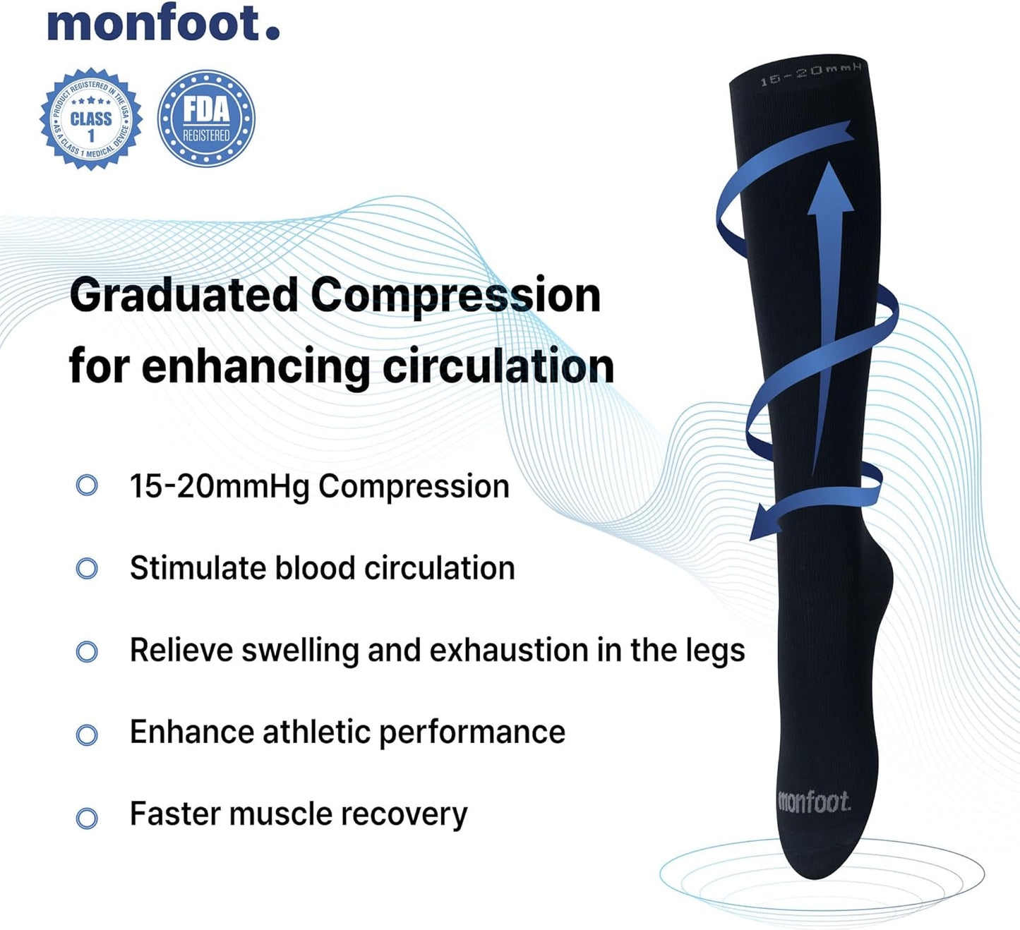 Compression Socks for Men & Women, 15-20 Mmhg (3 Pairs) - Best Circulation Socks for Nurses, Athletic, Travel