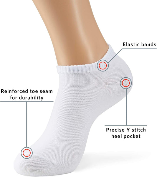 Men's/Women'S 10 Pairs Thin Cotton Low Cut Ankle Socks, Multipack