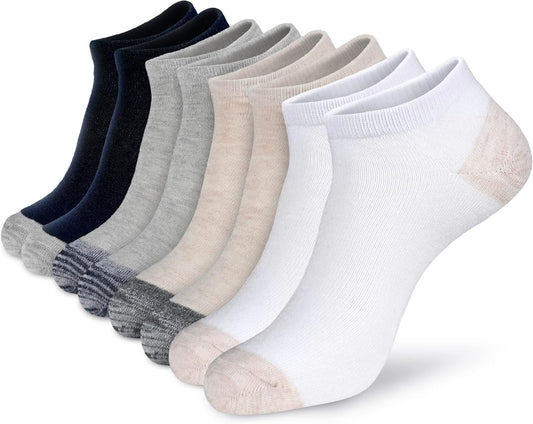 Men's/Women's 8 Pairs Thin Cotton Low Cut Ankle Socks, Multipack