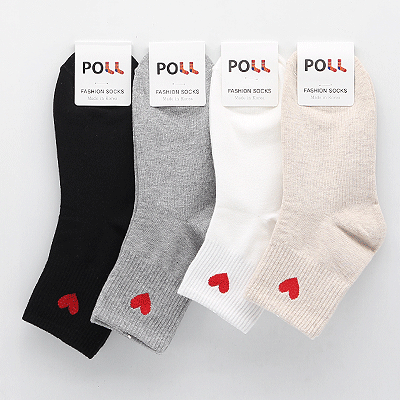 Heart Cotton Ankle Socks (3 Pairs)