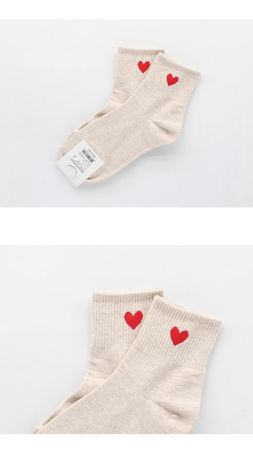 Heart Cotton Ankle Socks (3 Pairs)