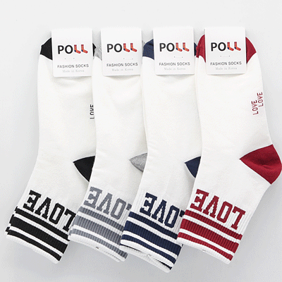 LOVE Stripe Ribbed Crew Socks (3 Pairs)