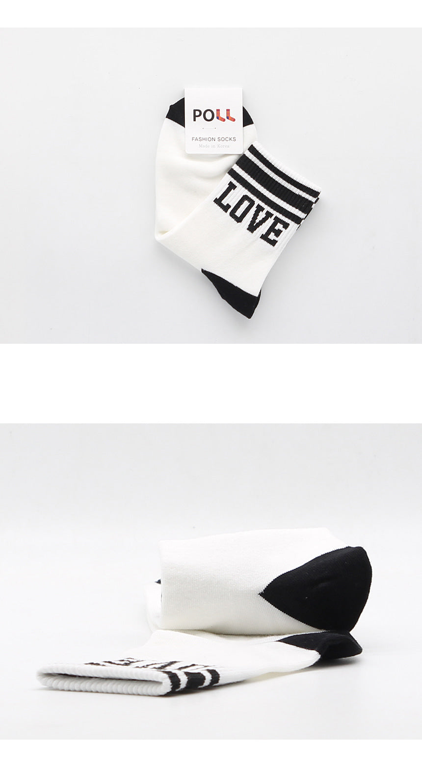 LOVE Stripe Ribbed Crew Socks (3 Pairs)