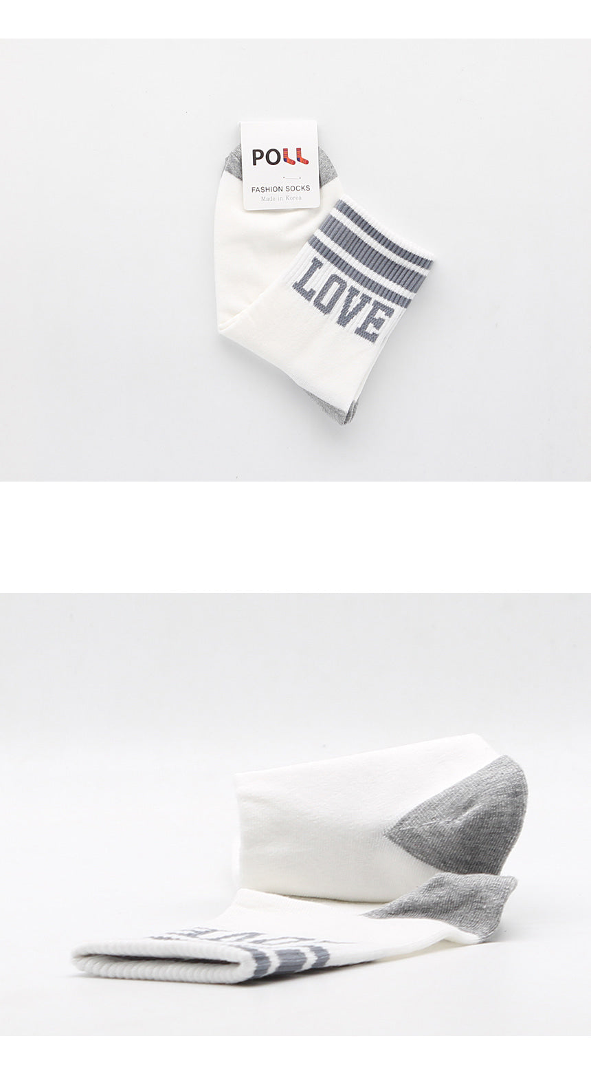 LOVE Stripe Ribbed Crew Socks (3 Pairs)