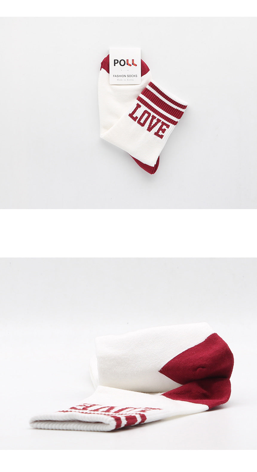 LOVE Stripe Ribbed Crew Socks (3 Pairs)