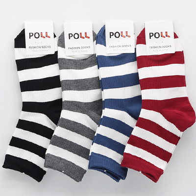 Bold Stripe Crew Socks (3 Pairs)